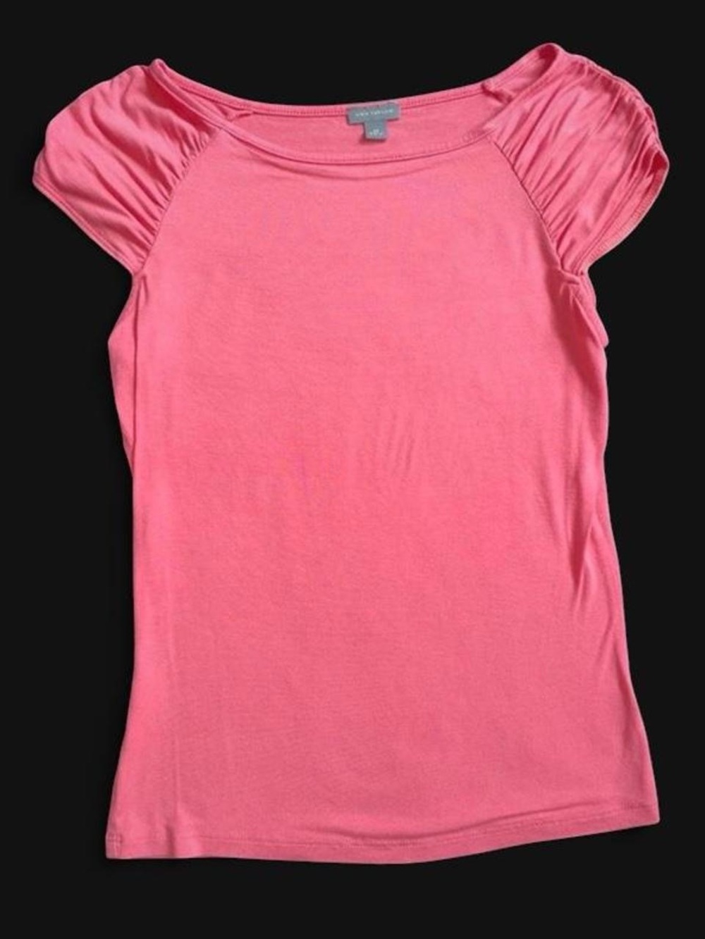vintage late 90s y2k Ann Taylor coral pink short cap sleeve top